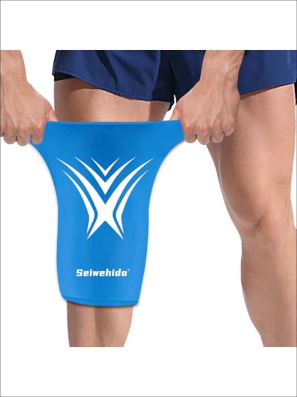 Extended Leg Knee Ice Pack Wrap Reusable Soft Lycra Hot Cold Therapy Sleeve